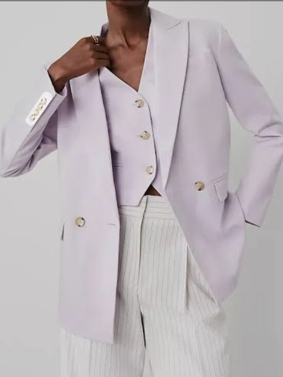 Ann Taylor Jackets & Blazers - NWT Ann Taylor Light Lavender Double-Breasted Blazer SZ 12P